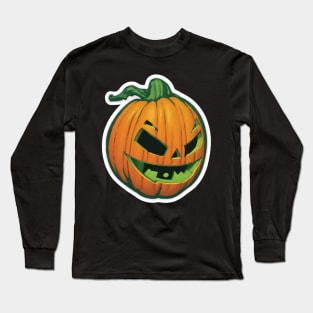 Happy Pumpkin Smiley, Halloween Pumpkin Face Smile Long Sleeve T-Shirt